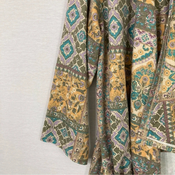New Cato Multi Color Open Front Boho Soft Stretch Knit Cardigan size 22/24W - Picture 4 of 10